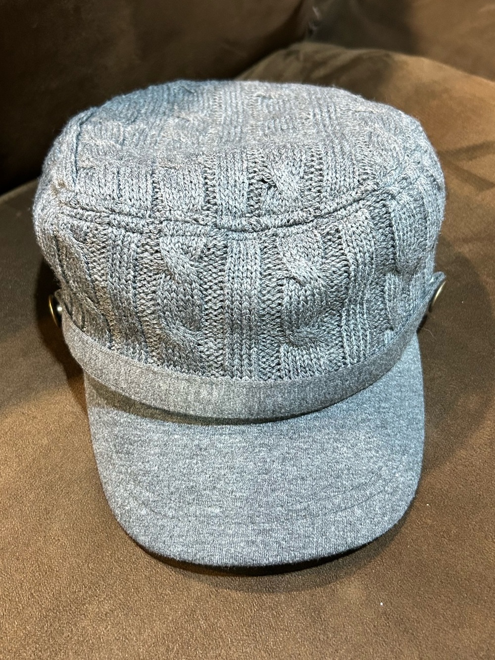 Kohl's Gray Knit Cadet Cap with Side Buckle NEW with tags